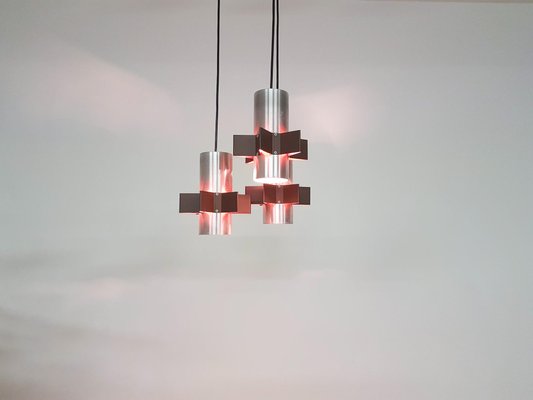 Aluminum Star-Shaped Pendant Lamp, 1960s-ZO-633490