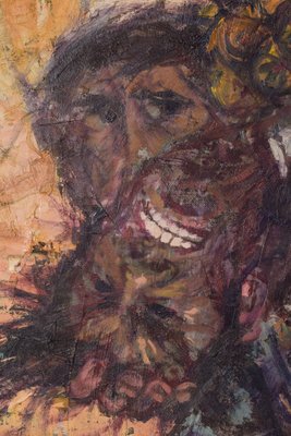 Alvaro, Battle Scene, 1960s, Oil on Canvas, Framed-AOI-1106788