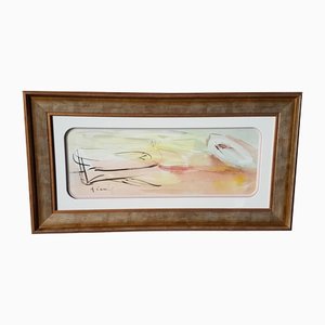 Amadeu Casals, Abstract Composition Drawing, Watercolor on Paper, Framed-PTH-1348129