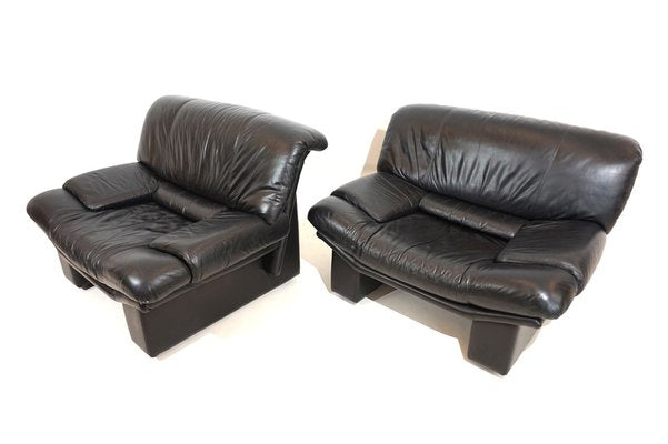 Ambassador Armchairs in Leather by Nicoletti Salotti for Avanti, 1980s, Set of 2-HUW-1782827