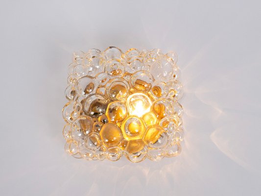 Amber Bubble Glass Sconce by Helena Tynell, Limburg, Germany, 1960s-UGR-1754988