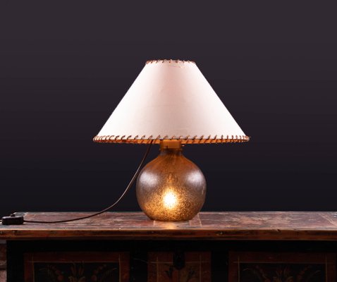 Amber Bubble Glass Table Lamp from Peill & Putzler, 1960s-DEK-548394