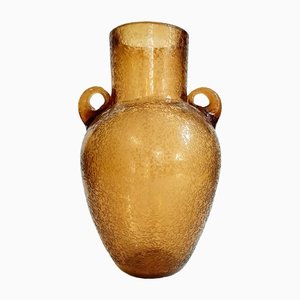 Amber-Colored Murano Glass Vase by Archimede Seguso, 1950s-QZG-1317597