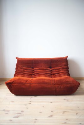 Amber Corduroy Togo 2-Seat Sofa by Michel Ducaroy for Ligne Roset-IXA-1309423