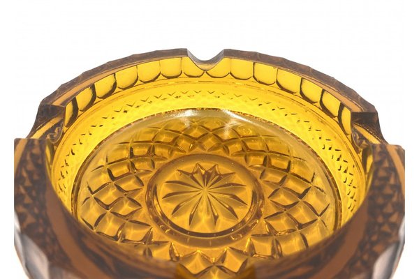 Amber Glass Ashtray from Ząbkowice, Poland, 1960s-BXB-1409005