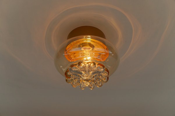 Amber Glass Flush Mount by Limburg, 1960s-KQB-1736985