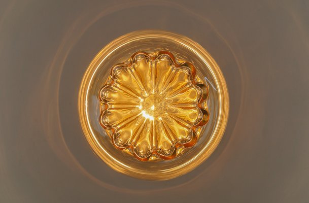 Amber Glass Flush Mount by Limburg, 1960s-KQB-1736985