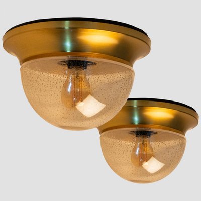 Amber Glass Flush Mount in the style of Limburg, 1960-VDW-2024109