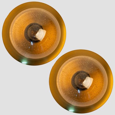 Amber Glass Flush Mount in the style of Limburg, 1960-VDW-2024109