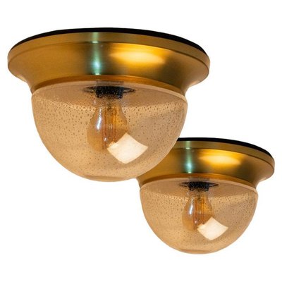 Amber Glass Flush Mounts in style of Limburg, 1960s-VDW-2034122