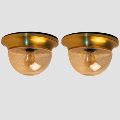 Amber Glass Flush Mounts in style of Limburg, 1960s-VDW-2034122