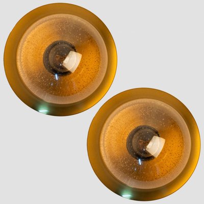 Amber Glass Flush Mounts in style of Limburg, 1960s-VDW-2034122