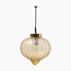 Amber Glass Pendant Light from Raak, 1970s-KL-1050966