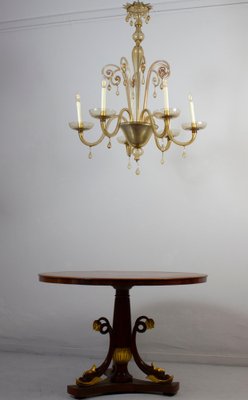 Amber Hand Blown Glass Chandelier by Venini, 1950s-MBH-1821569