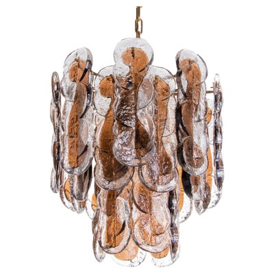 Amber Murano Glass & Brass Citrus Chandelier from Kalmar, 1960s-DEK-1099214