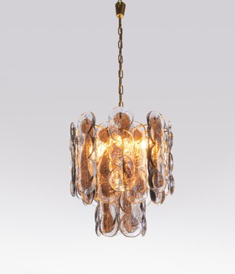 Amber Murano Glass & Brass Citrus Chandelier from Kalmar, 1960s-DEK-1099214