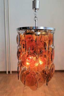 Amber Murano Glass Chandelier with 48 Discs-NKJ-1295645