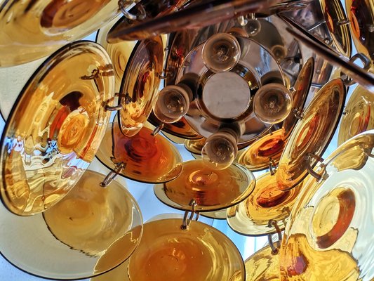 Amber Murano Glass Chandelier with 48 Discs-NKJ-1295645