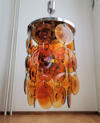 Amber Murano Glass Chandelier with 48 Discs-NKJ-1295645