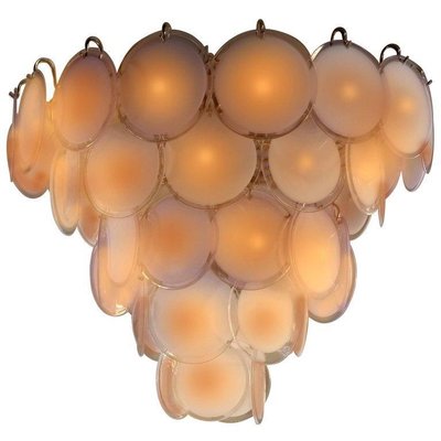 Amber Murano Glass Discs Italian Chandeliers, 1970s, Set of 2-MBH-1031903