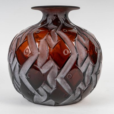 Amber Tinted Penthièvre Vase by René Lalique, 1928-DFB-2028194