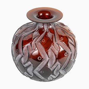 Amber Tinted Penthièvre Vase by René Lalique, 1928-DFB-2028194