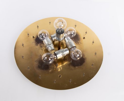 Amber Venini Tronchi Murano Glass & Brass Flush Mount Ceiling Light by J. T. Kalmar-DEK-1131833