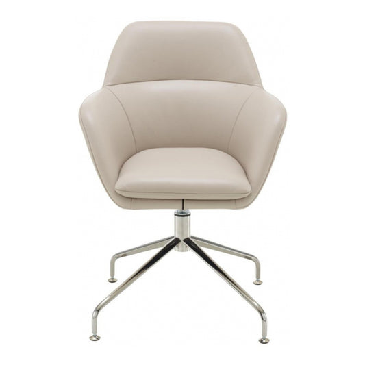 AMÉDÉE - leather office chair with armrests with 4-Spoke base (Request Info)