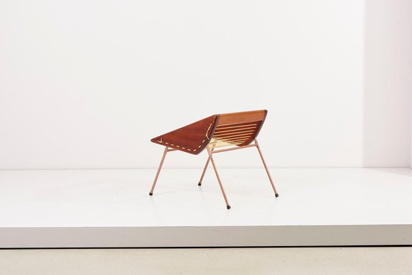 American DIY Studio Stool with Copper Pipes and Webbing, 1960s-SFD-1232345