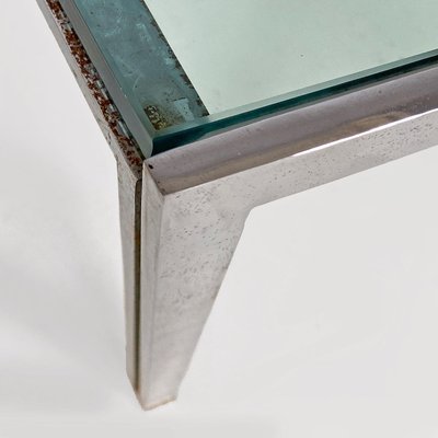 American Modern Glass and Steel Luar Coffee Table attributed to Ross Littell, 1970s-GDD-2035231