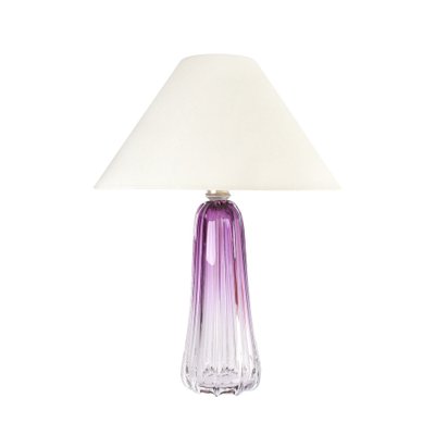 Amethist Coloured Crystal Table Lamp by Val St Lambert for Val Saint Lambert-HJP-1705257