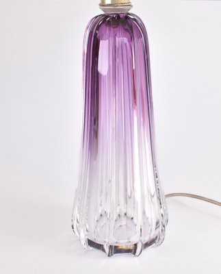 Amethist Coloured Crystal Table Lamp by Val St Lambert for Val Saint Lambert-HJP-1705257