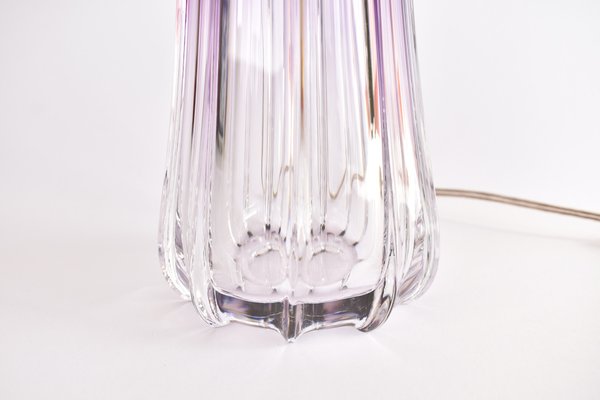 Amethist Coloured Crystal Table Lamp by Val St Lambert for Val Saint Lambert-HJP-1705257