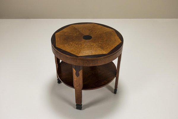 Amsterdam School Coffee Table in Oak and Coromandel Details, 1930s-UQV-1811037