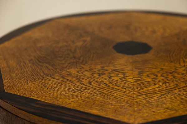 Amsterdam School Coffee Table in Oak and Coromandel Details, 1930s-UQV-1811037