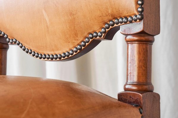 Amsterdam Side Chairs in Patinated Cognac Leather from T Woonhuys, 1930s, Set of 2-FEW-2042353