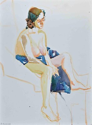 Anastasia Kurakina, Woman's Nude, Watercolor, 2018-ZCI-1762091