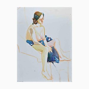 Anastasia Kurakina, Woman's Nude, Watercolor, 2018-ZCI-1762091