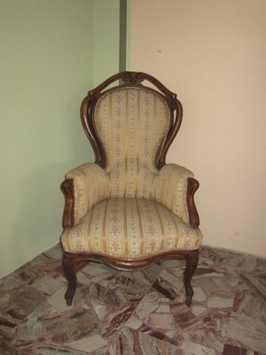 Ancient Italian Walnut Armchair-CDG-1422829