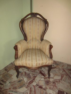 Ancient Italian Walnut Armchair-CDG-1422829