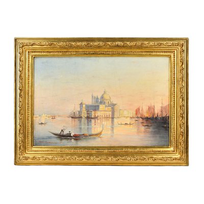 Ancient View of Venice, 19th-Century, Oil on Canvas, Framed-WMV-1361622