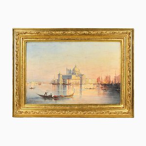 Ancient View of Venice, 19th-Century, Oil on Canvas, Framed-WMV-1361622