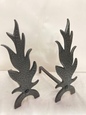 Andirons in Cast Iron, 1950s, Set of 2-VRR-1786778