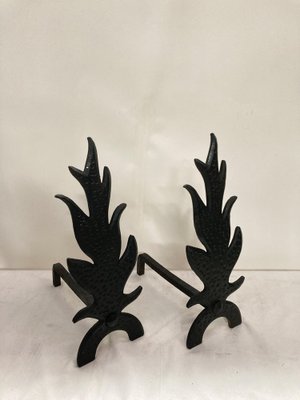 Andirons in Cast Iron, 1950s, Set of 2-VRR-1786778