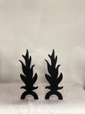 Andirons in Cast Iron, 1950s, Set of 2-VRR-1786778