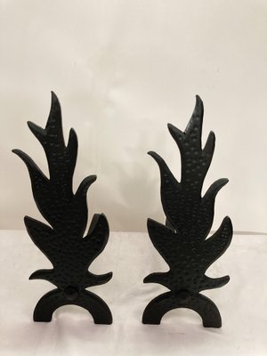 Andirons in Cast Iron, 1950s, Set of 2-VRR-1786778