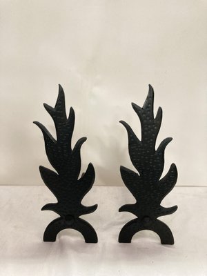 Andirons in Cast Iron, 1950s, Set of 2-VRR-1786778