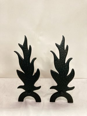 Andirons in Cast Iron, 1950s, Set of 2-VRR-1786778