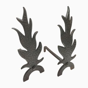 Andirons in Cast Iron, 1950s, Set of 2-VRR-1786778