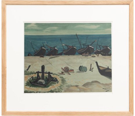 André Derain, The Small Harbour, 1970s, Color Lithograph, Framed-WM-1239819